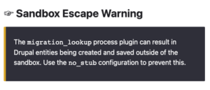 A screen capture of the Sandbox Escape Warning.